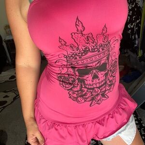 SHEIN SKULL MINI DRESS SMALL 💀🩷